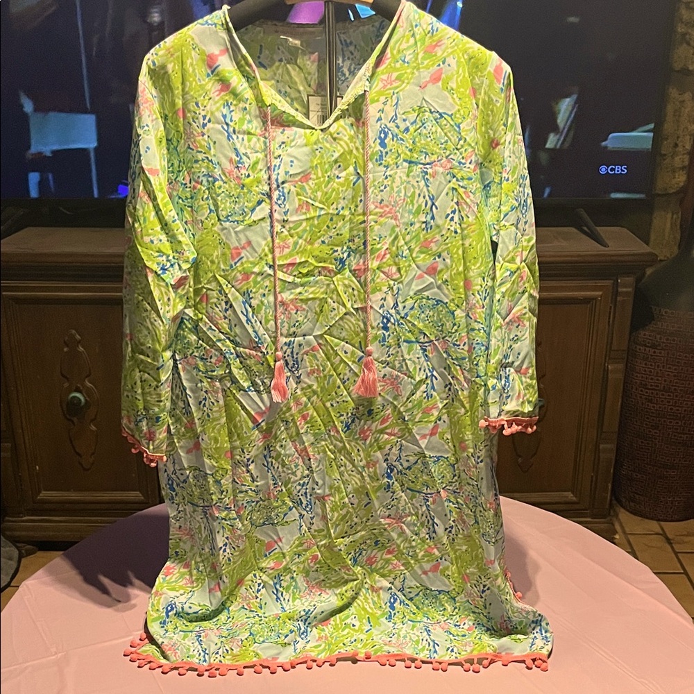 Floral Print Tunic with Tassels